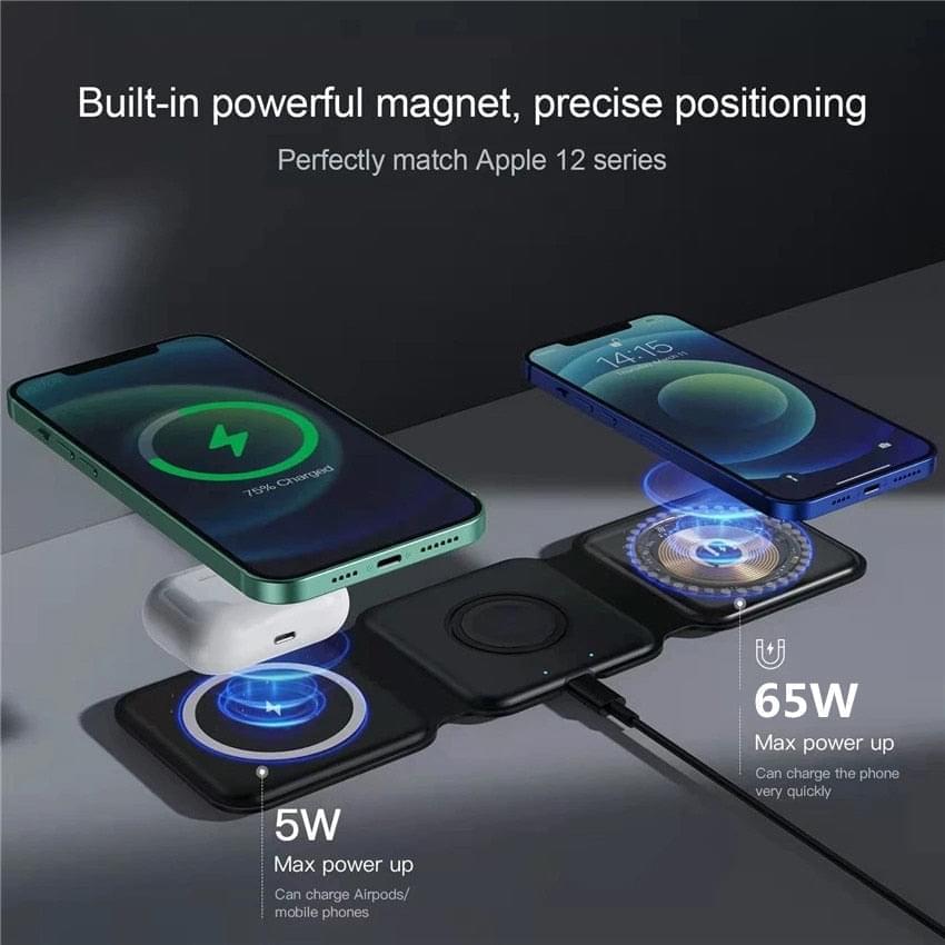 3 in 1 Foldable Wireless Charger | ALLINTECHSHOP.COM